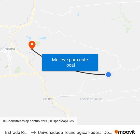 Estrada Rio Do Cerne to Universidade Tecnológica Federal Do Paraná - Campus Apucarana map