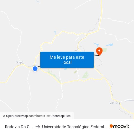 Rodovia Do Café, 3308-3344 to Universidade Tecnológica Federal Do Paraná - Campus Apucarana map