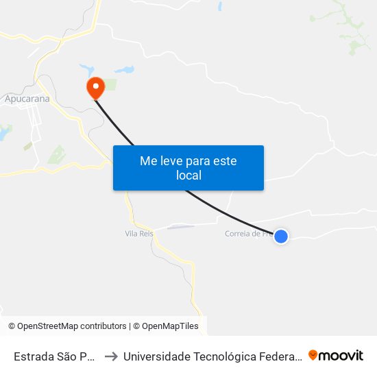 Estrada São Pedro Da Traquara to Universidade Tecnológica Federal Do Paraná - Campus Apucarana map