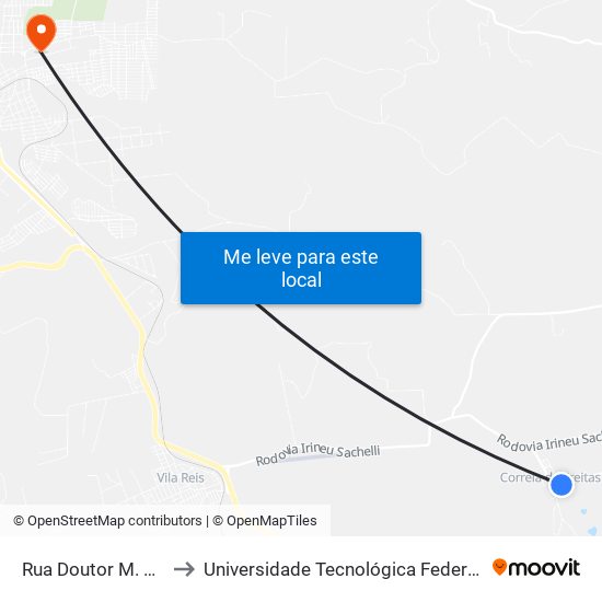 Rua Doutor M. Camargo, 348-468 to Universidade Tecnológica Federal Do Paraná - Campus Apucarana map