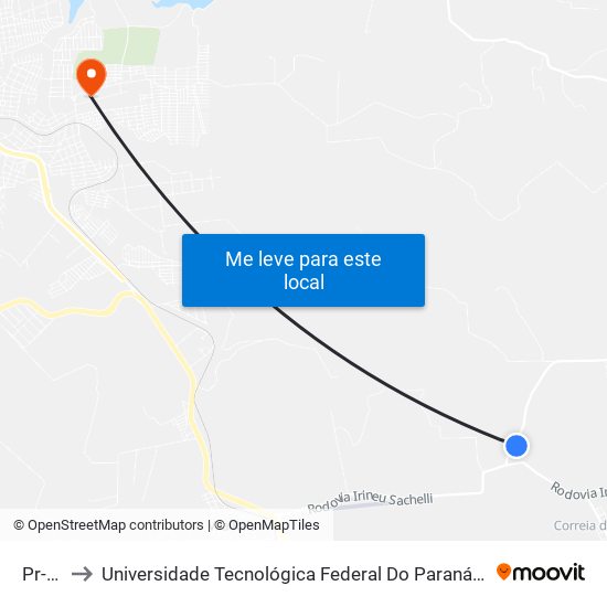 Pr-532 to Universidade Tecnológica Federal Do Paraná - Campus Apucarana map