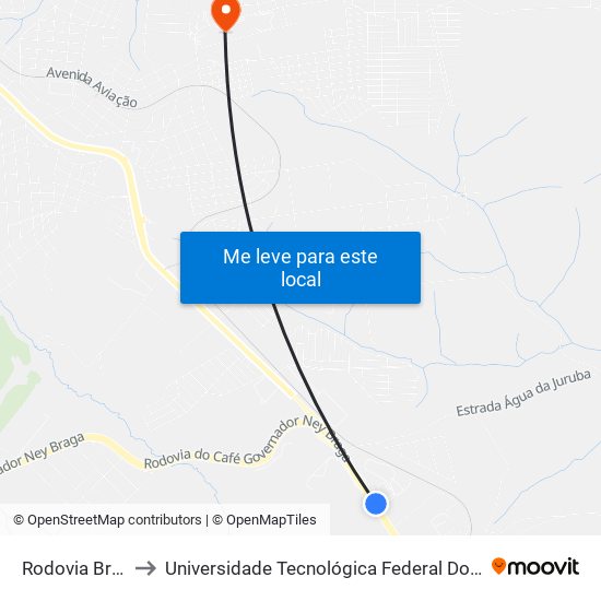 Rodovia Br 376, 4175 to Universidade Tecnológica Federal Do Paraná - Campus Apucarana map