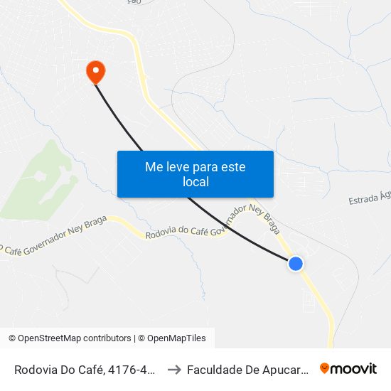 Rodovia Do Café, 4176-4252 to Faculdade De Apucarana map