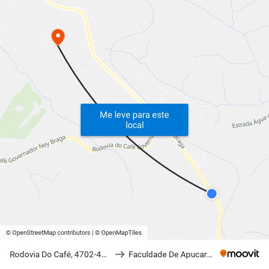 Rodovia Do Café, 4702-4736 to Faculdade De Apucarana map