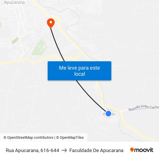 Rua Apucarana, 616-644 to Faculdade De Apucarana map