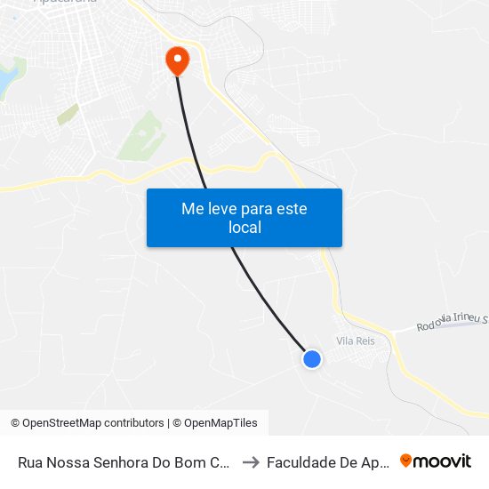 Rua Nossa Senhora Do Bom Conselho, 784 to Faculdade De Apucarana map