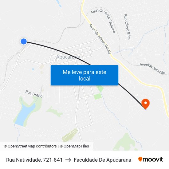 Rua Natividade, 721-841 to Faculdade De Apucarana map