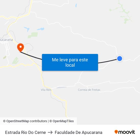 Estrada Rio Do Cerne to Faculdade De Apucarana map