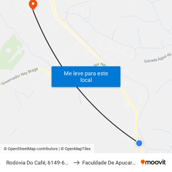 Rodovia Do Café, 6149-6213 to Faculdade De Apucarana map