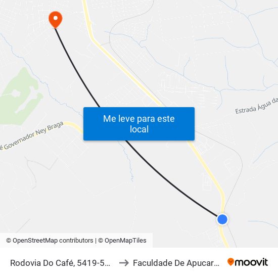 Rodovia Do Café, 5419-5451 to Faculdade De Apucarana map