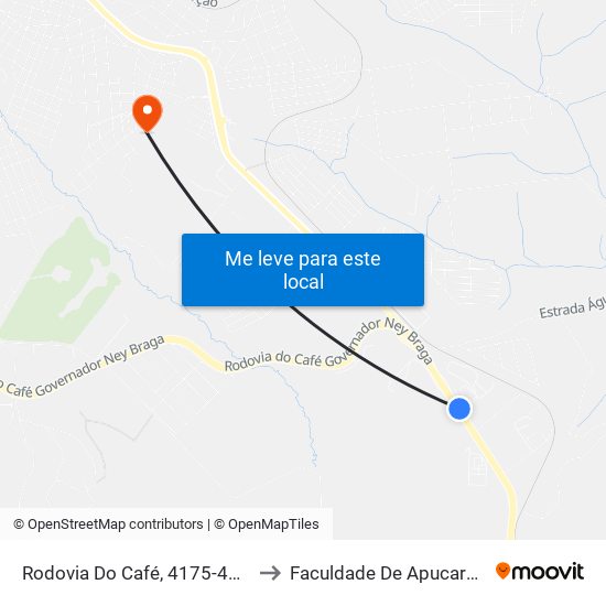 Rodovia Do Café, 4175-4251 to Faculdade De Apucarana map