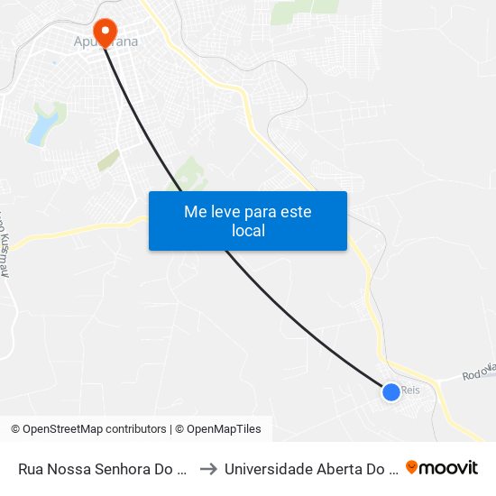 Rua Nossa Senhora Do Bom Conselho, 164-232 to Universidade Aberta Do Brasil - Polo Apucarana map