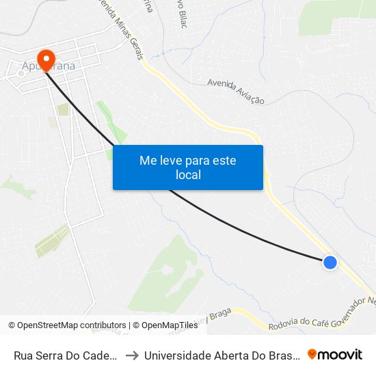 Rua Serra Do Cadeado, 173-229 to Universidade Aberta Do Brasil - Polo Apucarana map