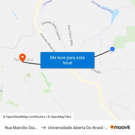 Rua Marcílio Dias, 217-227 to Universidade Aberta Do Brasil - Polo Apucarana map