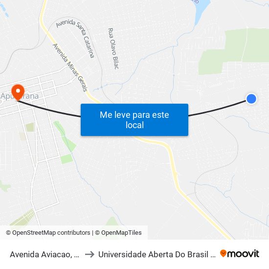 Avenida Aviacao, 2779-2801 to Universidade Aberta Do Brasil - Polo Apucarana map