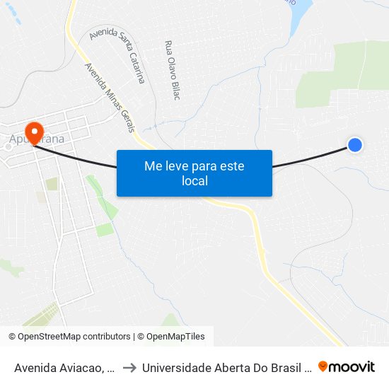 Avenida Aviacao, 2531-2579 to Universidade Aberta Do Brasil - Polo Apucarana map