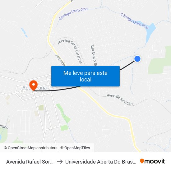 Avenida Rafael Sorpile, 500-624 to Universidade Aberta Do Brasil - Polo Apucarana map