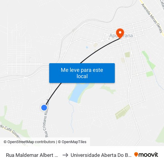 Rua Maldemar Albert Scnamaiske, 64-124 to Universidade Aberta Do Brasil - Polo Apucarana map