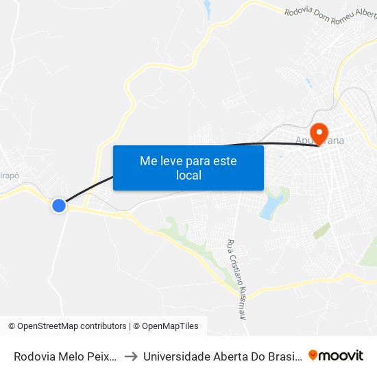 Rodovia Melo Peixoto, 132-524 to Universidade Aberta Do Brasil - Polo Apucarana map