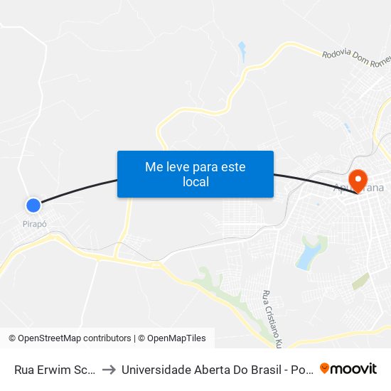 Rua Erwim Schindler to Universidade Aberta Do Brasil - Polo Apucarana map