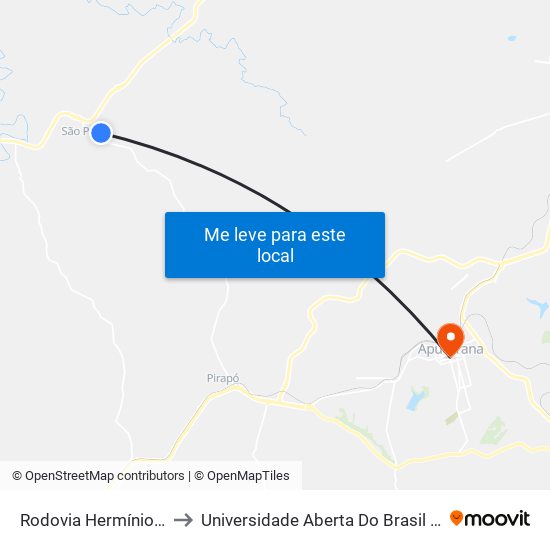 Rodovia Hermínio Pennacchi to Universidade Aberta Do Brasil - Polo Apucarana map