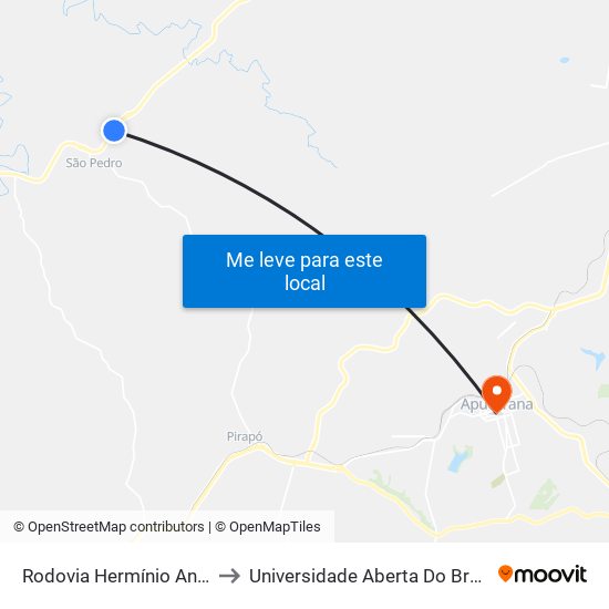 Rodovia Hermínio Antonio Pennacchi to Universidade Aberta Do Brasil - Polo Apucarana map