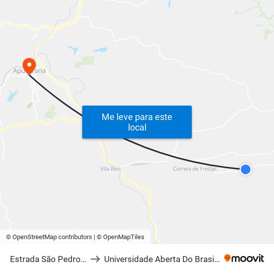 Estrada São Pedro Da Traquara to Universidade Aberta Do Brasil - Polo Apucarana map