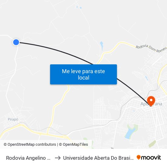 Rodovia Angelino Massambani to Universidade Aberta Do Brasil - Polo Apucarana map