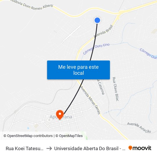 Rua Koei Tatesuji, 18-204 to Universidade Aberta Do Brasil - Polo Apucarana map