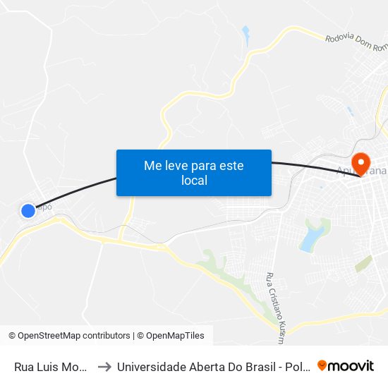 Rua Luis Montanari to Universidade Aberta Do Brasil - Polo Apucarana map