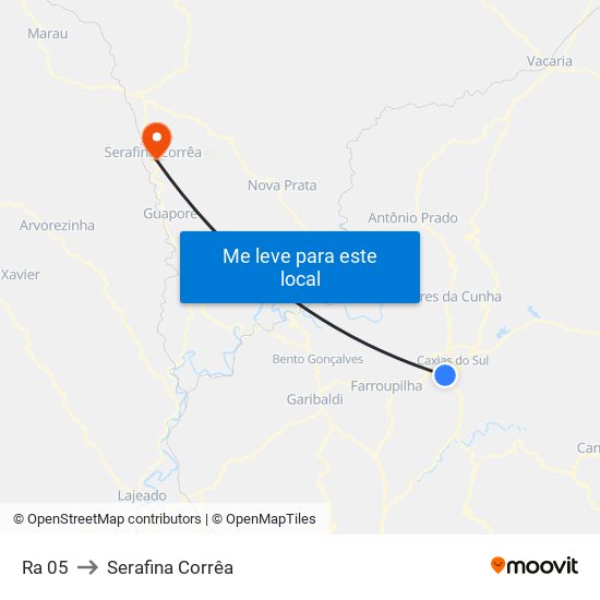 Ra 05 to Serafina Corrêa map