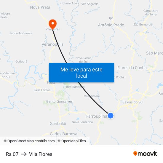 Ra 07 to Vila Flores map