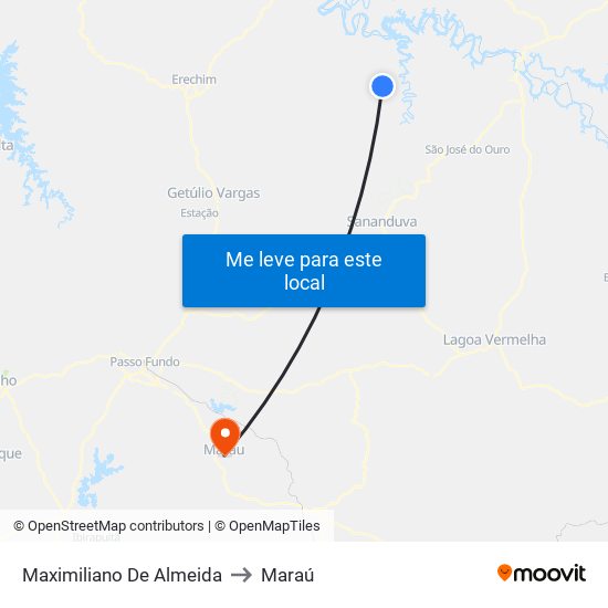 Maximiliano De Almeida to Maraú map