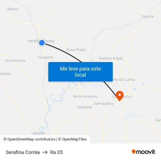 Serafina Corrêa to Ra 05 map