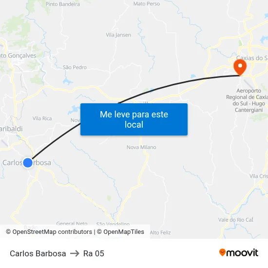 Carlos Barbosa to Ra 05 map