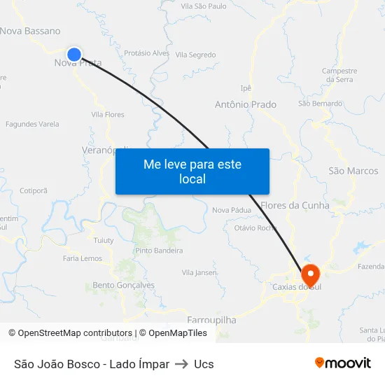 São João Bosco - Lado Ímpar to Ucs map