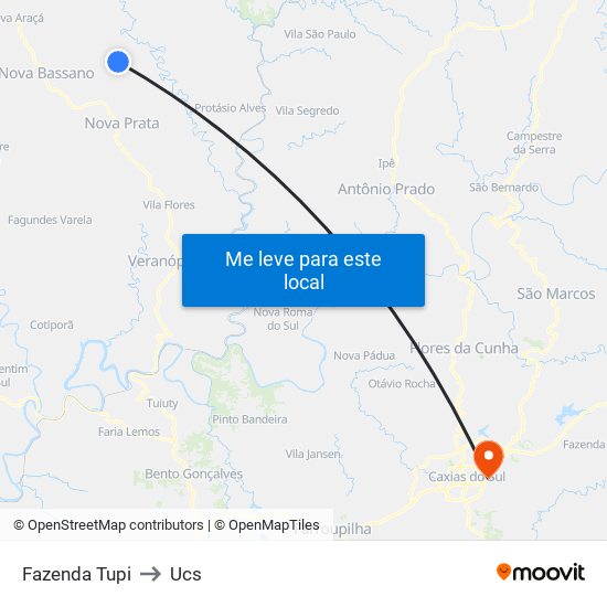 Fazenda Tupi to Ucs map