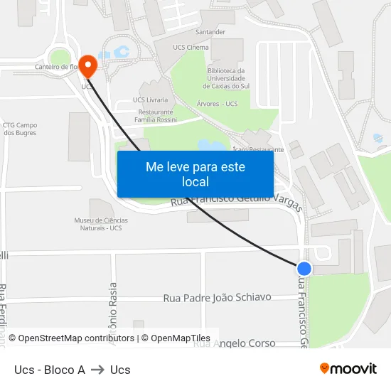 Ucs - Bloco A to Ucs map
