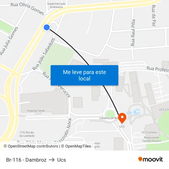 Br-116 - Dambroz to Ucs map