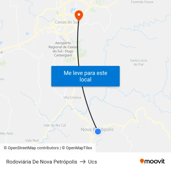 Rodoviária De Nova Petrópolis to Ucs map