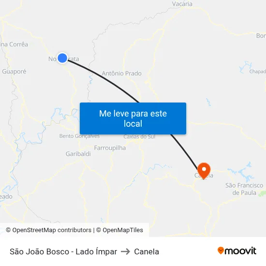 São João Bosco - Lado Ímpar to Canela map
