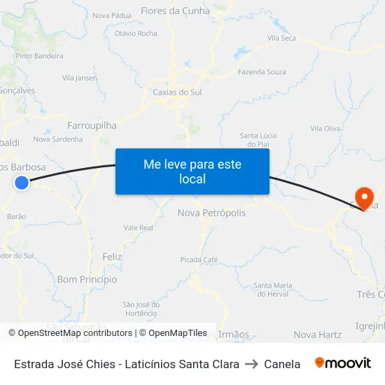 Estrada José Chies - Laticínios Santa Clara to Canela map