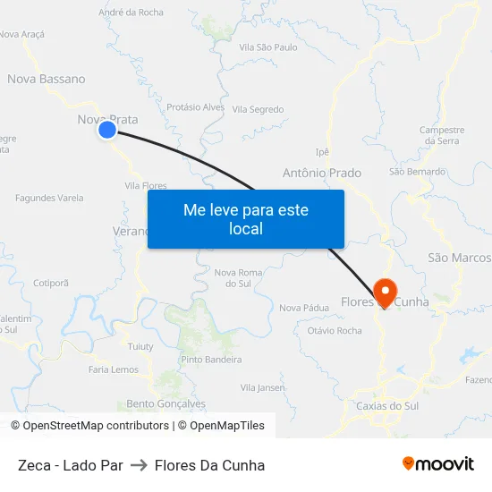 Zeca - Lado Par to Flores Da Cunha map