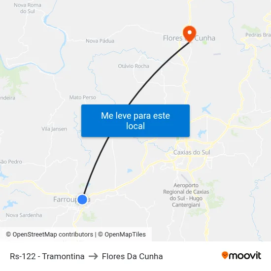 Rs-122 - Tramontina to Flores Da Cunha map