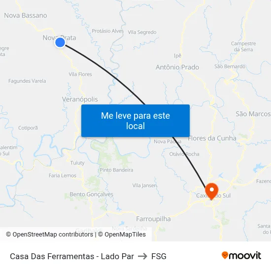 Casa Das Ferramentas - Lado Par to FSG map
