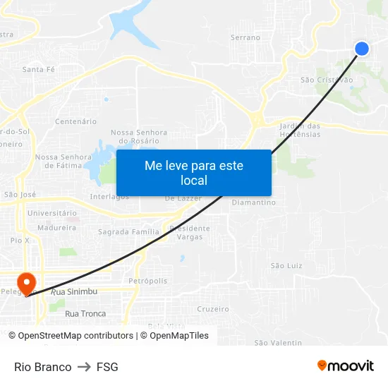 Rio Branco to FSG map