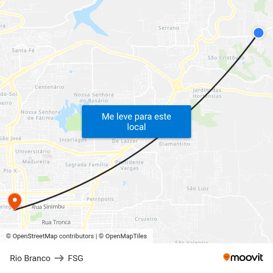 Rio Branco to FSG map