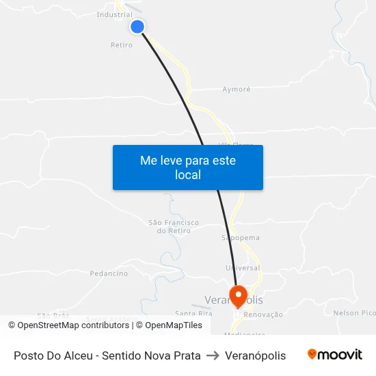 Posto Do Alceu - Sentido Nova Prata to Veranópolis map