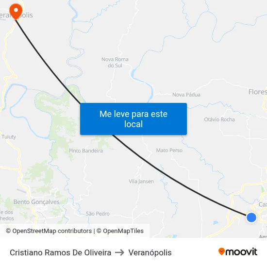 Cristiano Ramos De Oliveira to Veranópolis map