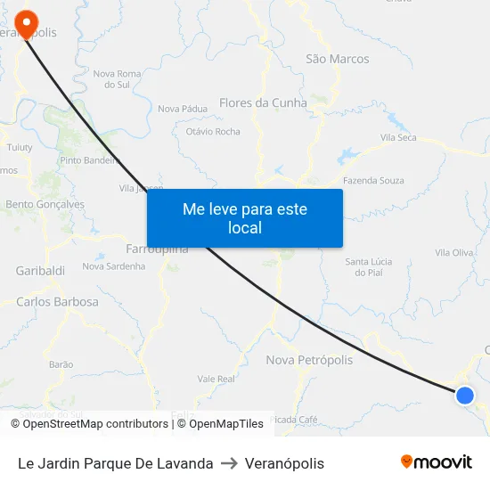 Le Jardin Parque De Lavanda to Veranópolis map